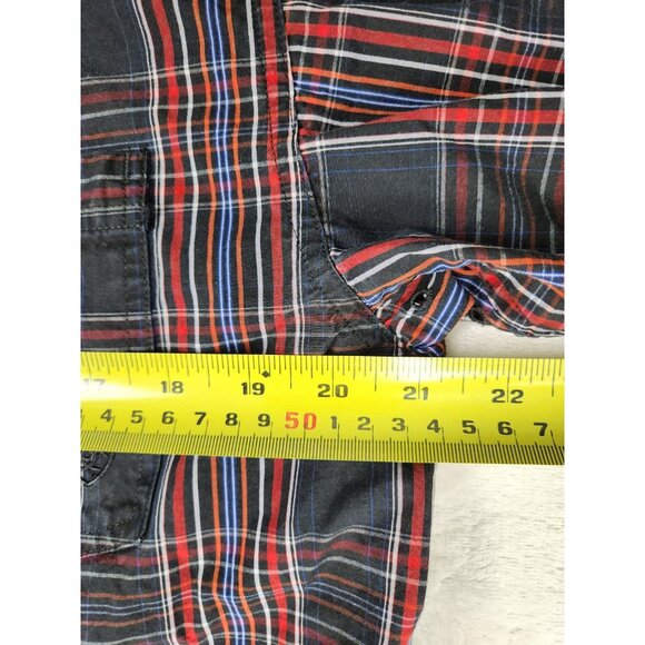 Ariat Men's Pro Series Long Sleeve Shirt Medium Multi Color Plaid Blue Red - Picture 13 of 14